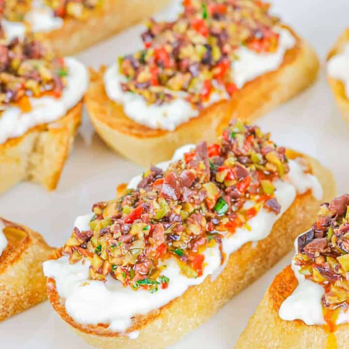 Burrata Crostini with Kalamata Olive Tapenade The Savory Cipolla