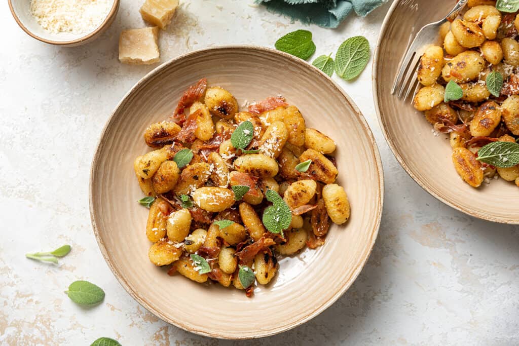 Crispy Gnocchi with Brown Butter, Sage, and Prosciutto